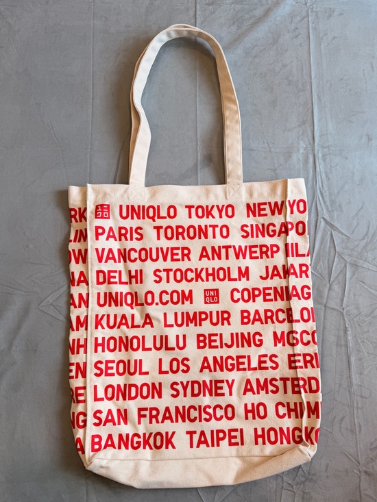 Uniqlo Handbags - Brand New UNIQLO Red Text Canvas Tote Bag